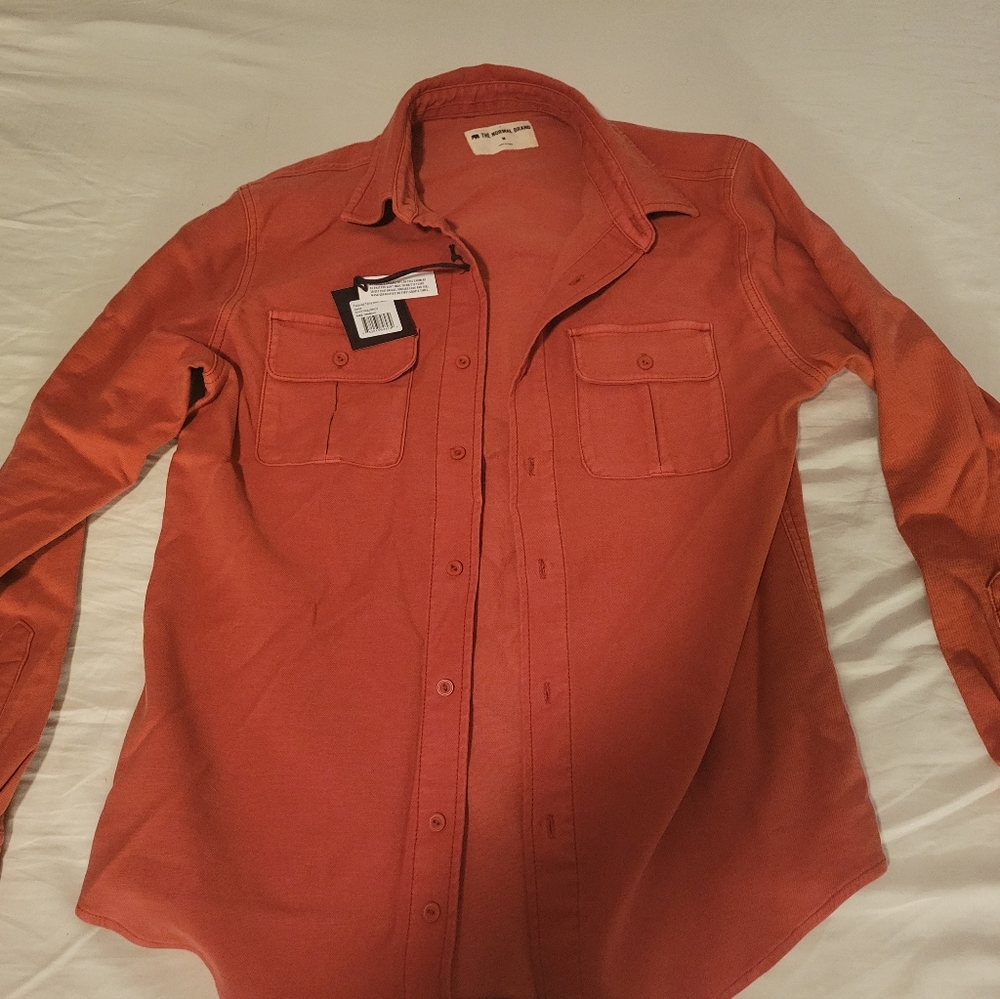 The Normal Brand Tailored Terry Shirt Jacket in Spice size Medium